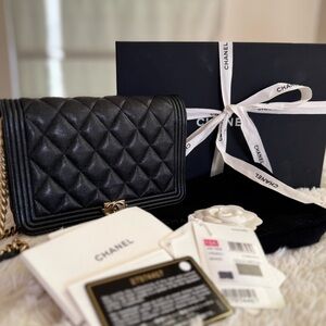 Chanel Boy Caviar Wallet on Chain